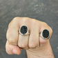 Large Black Diamond Bezel Set Ring  customdiamjewel   