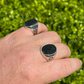 Large Black Diamond Bezel Set Ring  customdiamjewel   