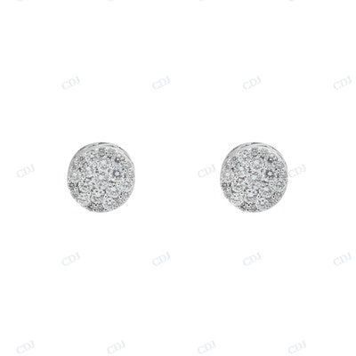 Round Shape Moissanite Diamond Simple Earrings hip hop jewelry CustomDiamJewel