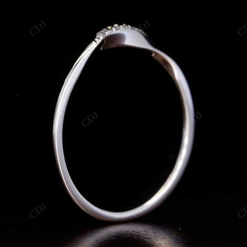 0.04CTW Round Cut Lab Grown Diamond Simple Wedding Band  customdiamjewel   