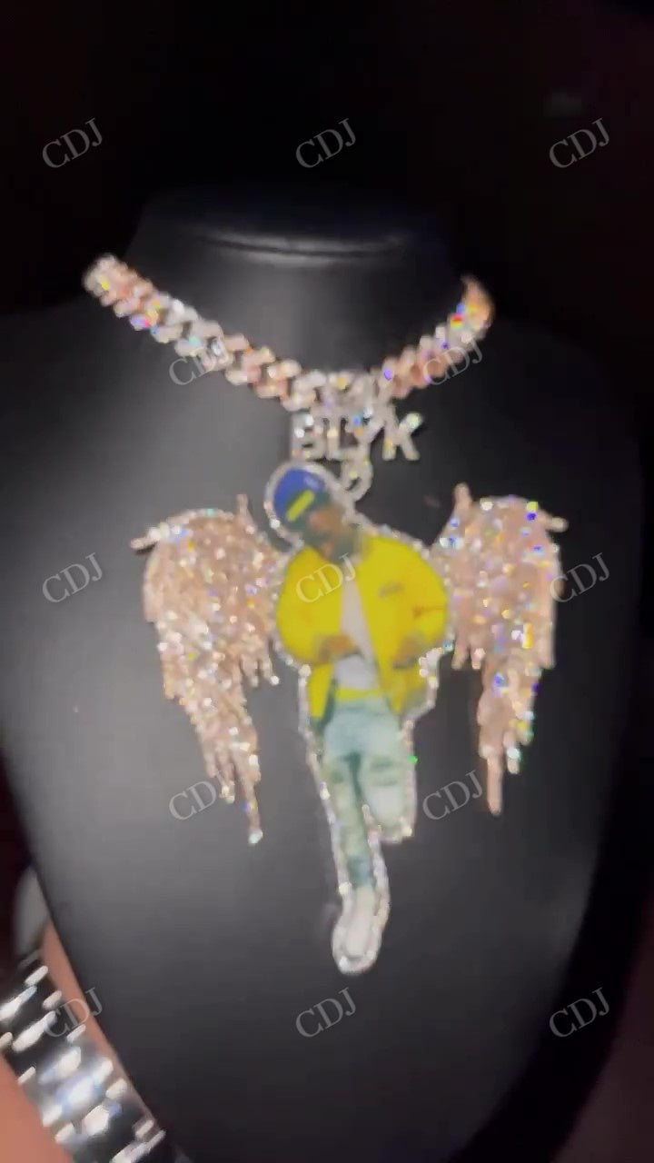 Unique Custom Man Diamond Fairy Pendant hip hop jewelry CustomDiamJewel   