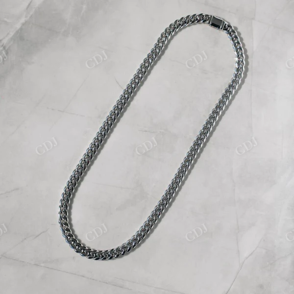 8mm Sterling Silver Hip Hop Cuban Link Chain Necklace  customdiamjewel   