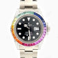 Custom Rainbow Bezel Stainless Steel Diamond Watch  customdiamjewel   