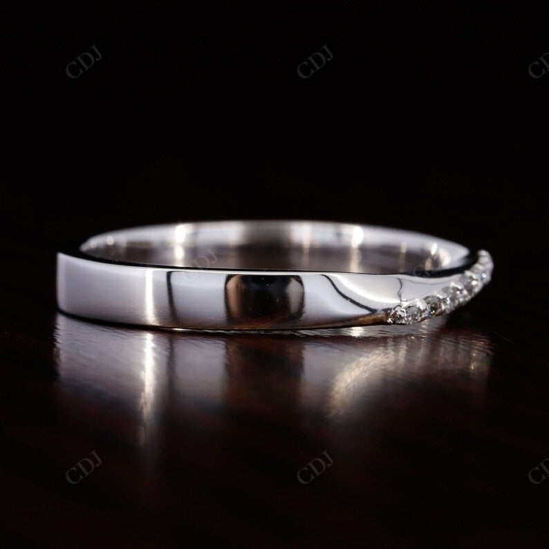 0.04CTW Round Cut Lab Grown Diamond Simple Wedding Band  customdiamjewel   