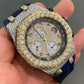 AP Moissanite Two Tone Handmade Gold Plated Diamond Watch 10 to 15CTW (Approx)  customdiamjewel   