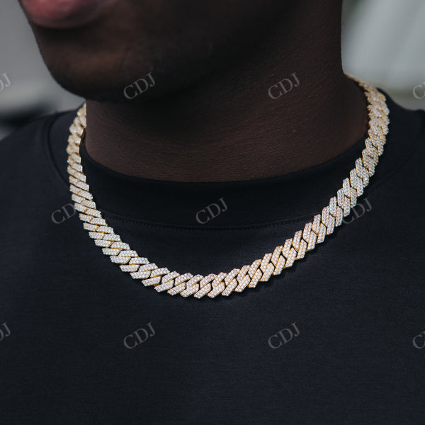 12mm Diamond Miami Cuban Link Necklace  customdiamjewel   