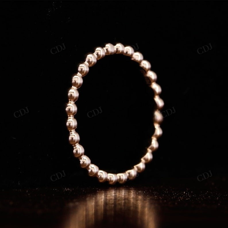 14k Gold Beaded Wedding Band For Women  customdiamjewel   