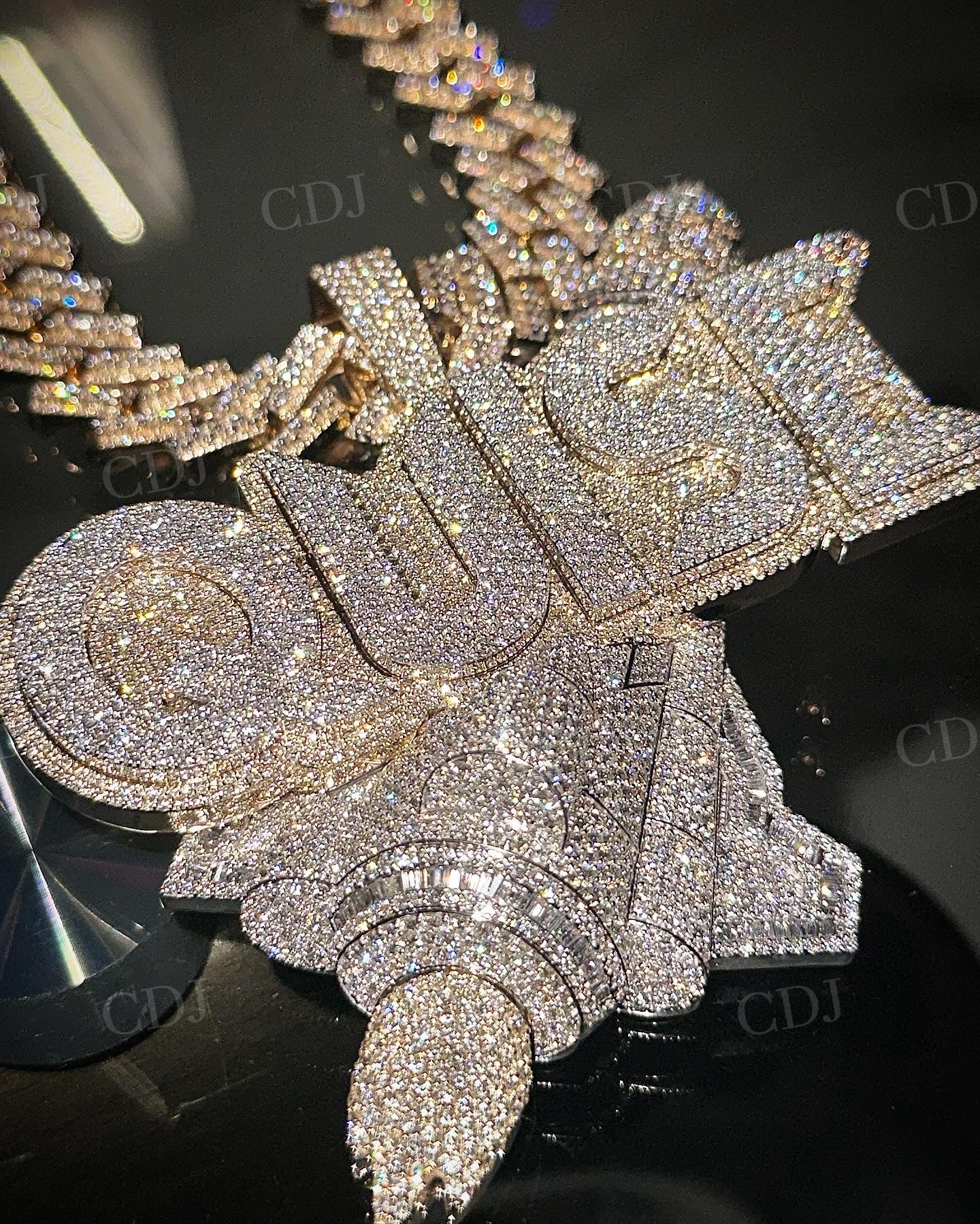 QUISE Letter Fully Iced Out Hip Hop Diamond Pendant hip hop jewelry customdiamjewel   