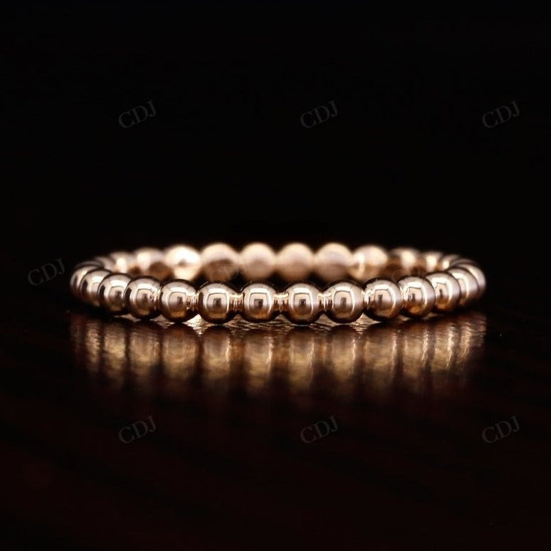 14k Gold Beaded Wedding Band For Women  customdiamjewel   