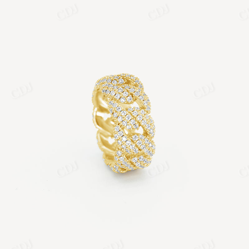 Miami Cuban Link Eternity Gold Band  customdiamjewel   