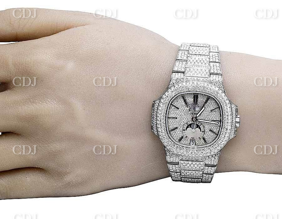 Iced Out Natural Diamond Watch For Men Custom Hip Hop Watch Wholesale Luxury Jewelry Diamond Wrist Watch  customdiamjewel   