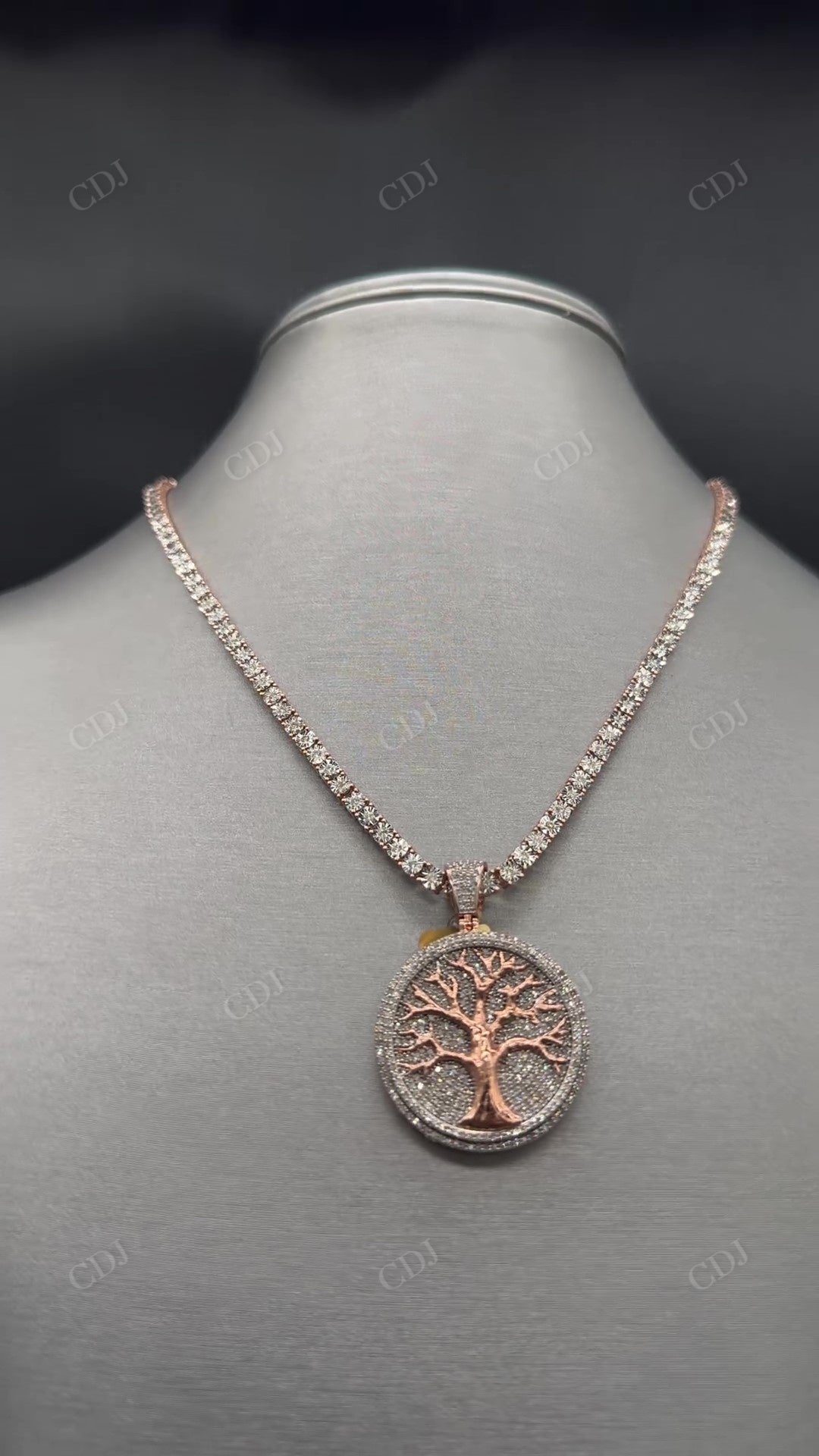 14K Rose Gold Tree Nature Inspire Hip Hop Pendant hip hop jewelry CustomDiamJewel   