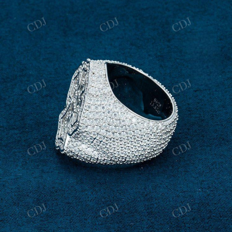 White Gold Cross Shaped Hip Hop Ring hip hop jewelry customdiamjewel   