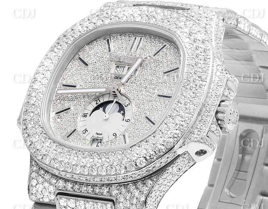 Iced Out Natural Diamond Watch For Men Custom Hip Hop Watch Wholesale Luxury Jewelry Diamond Wrist Watch  customdiamjewel   