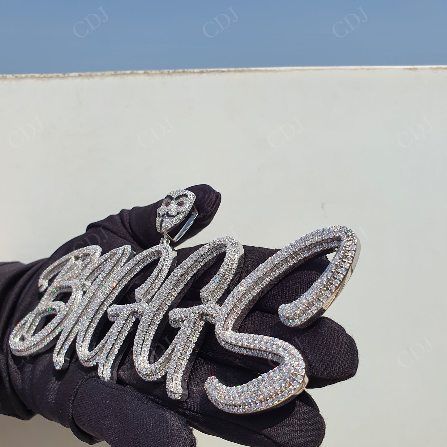 "BIGGS" Name iced out Moissanite 925 Silver Pendant hip hop jewelry customdiamjewel