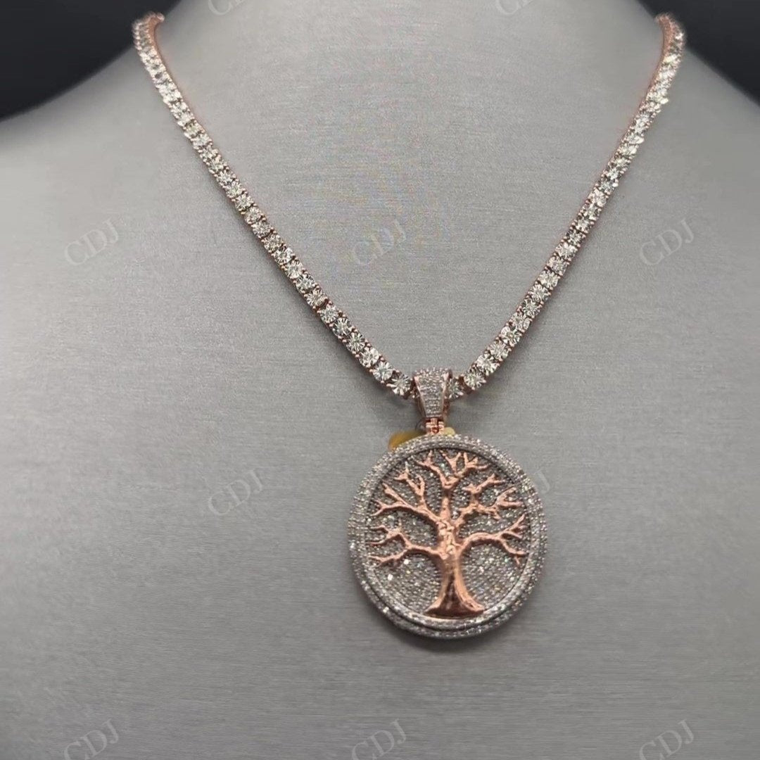 14K Rose Gold Tree Nature Inspire Hip Hop Pendant hip hop jewelry CustomDiamJewel   