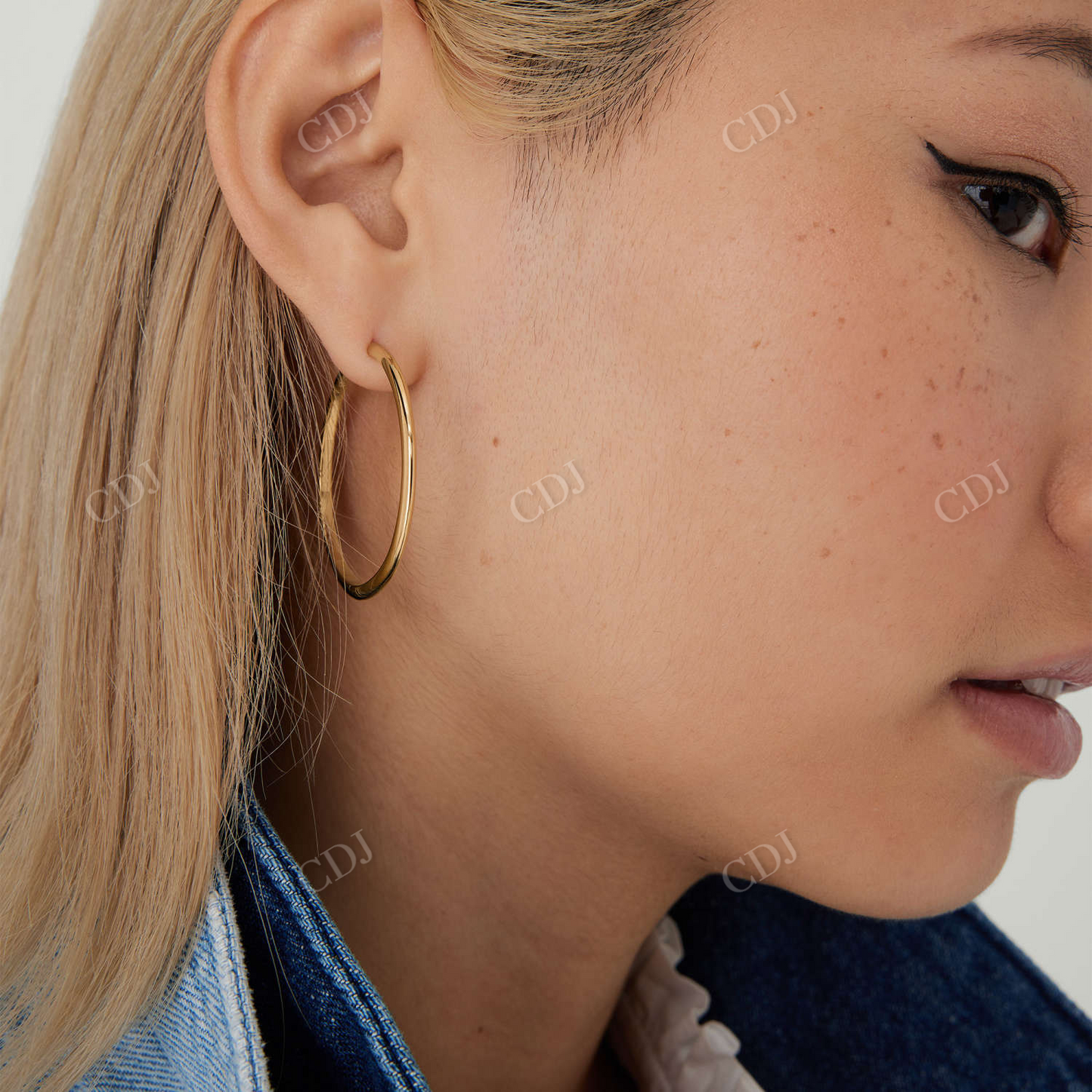 Tube Hoop Earrings Gold Lightweight Oversized Earrings  customdiamjewel   