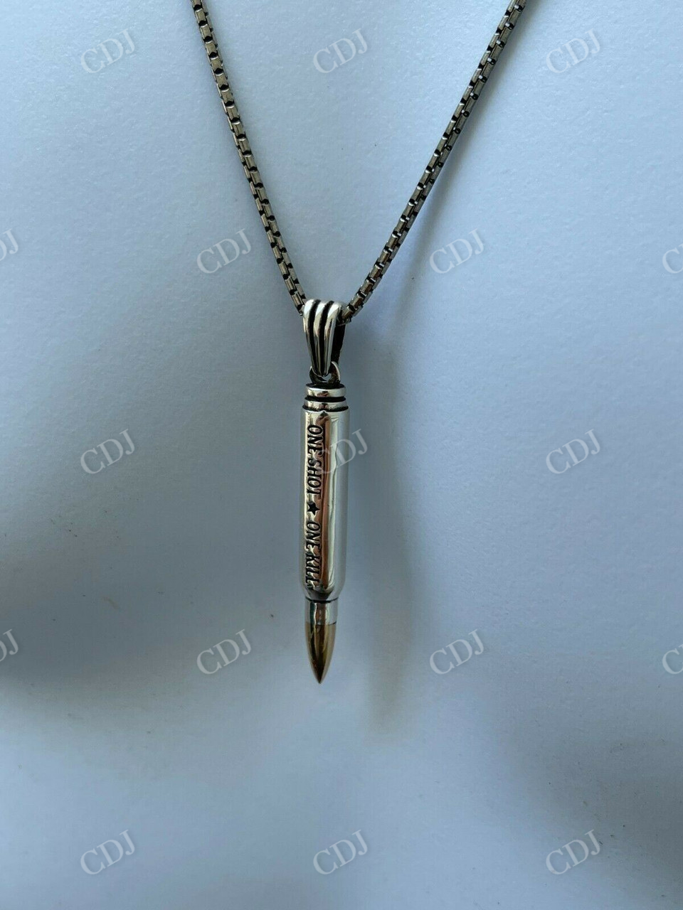 14k Gold Gun Bullet ONE SHOT ONE KILL Pendant  customdiamjewel   