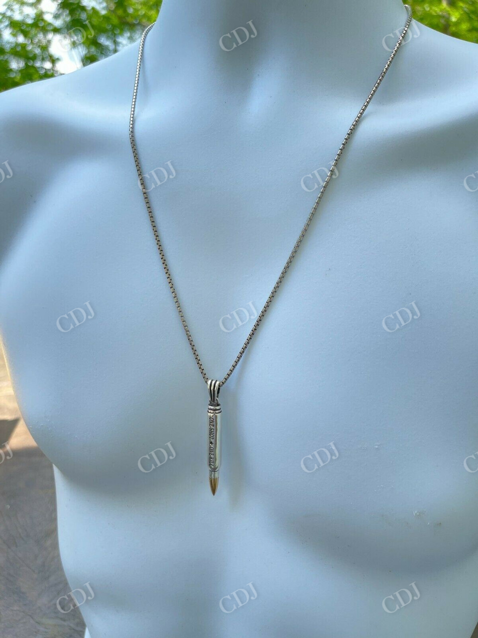 14k Gold Gun Bullet ONE SHOT ONE KILL Pendant  customdiamjewel   