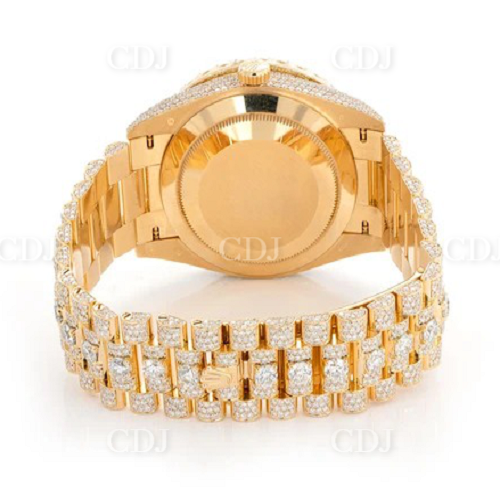 Full VVS Moissanite Diamond Studded Blinding Bling Bust Down Rolex Wristwatches For Luxury Men  customdiamjewel   