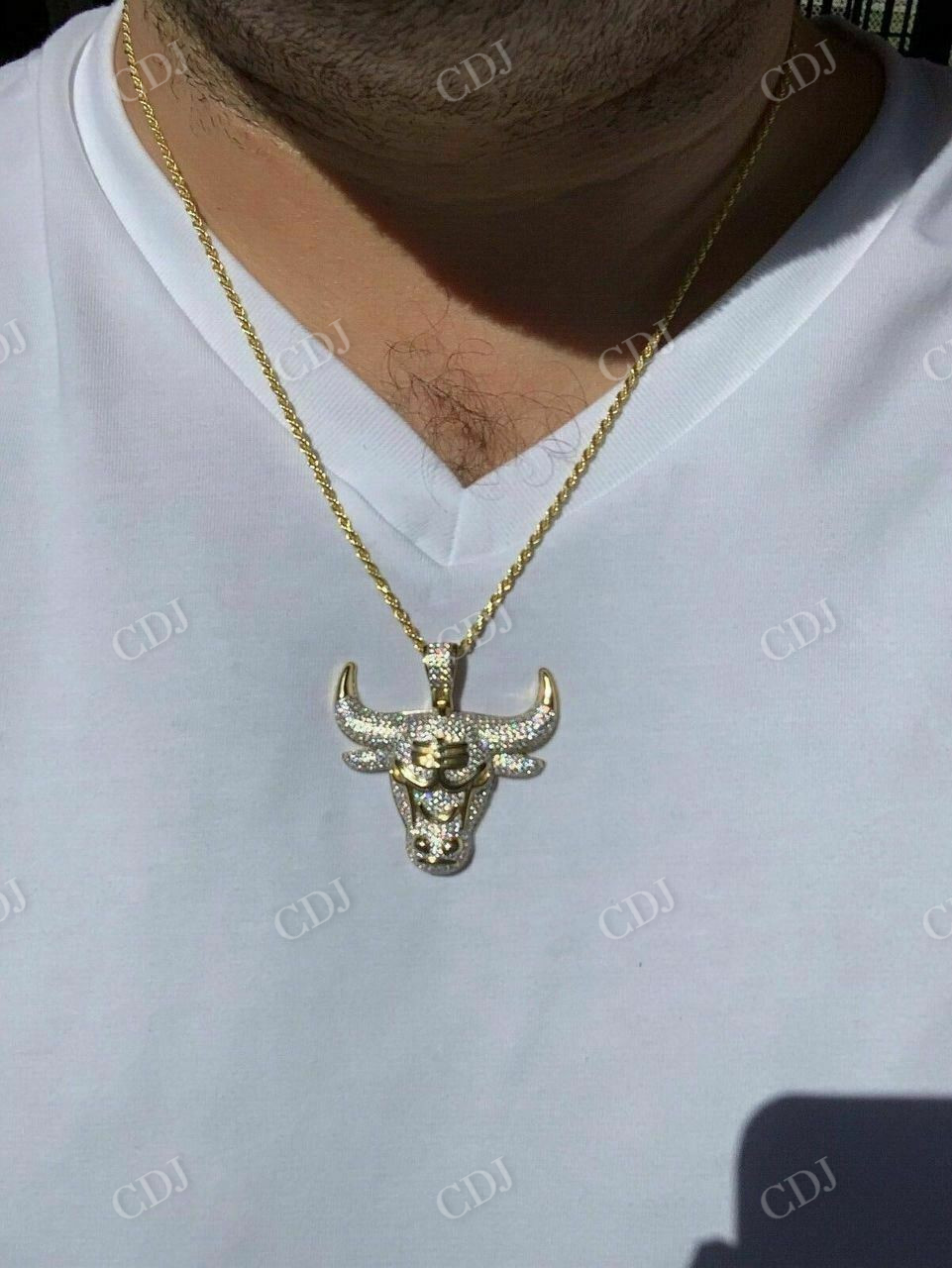 Chicago Bulls Iced Pendant  customdiamjewel   