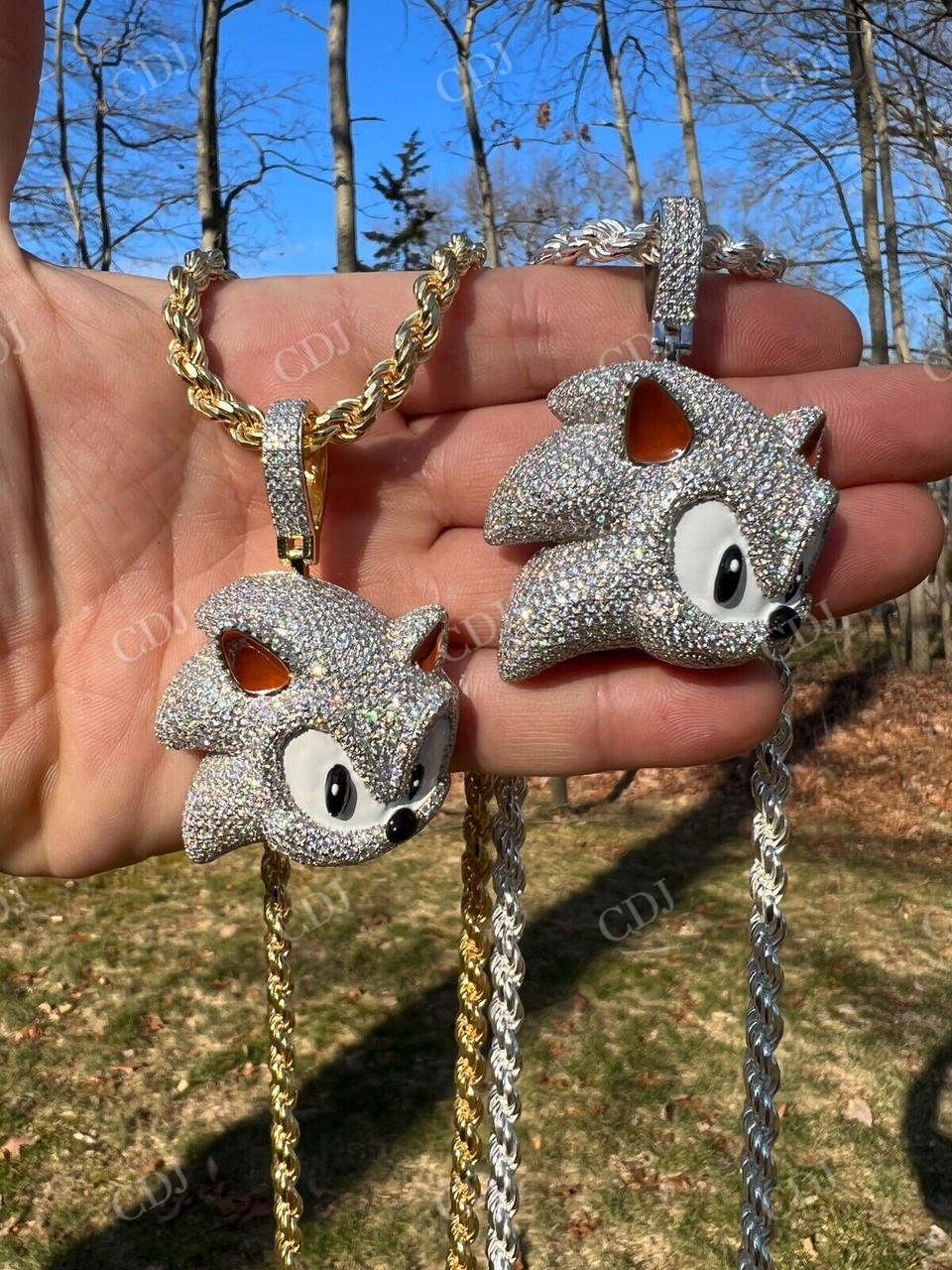 Large Sonic The Hedgehog Pendant  customdiamjewel   