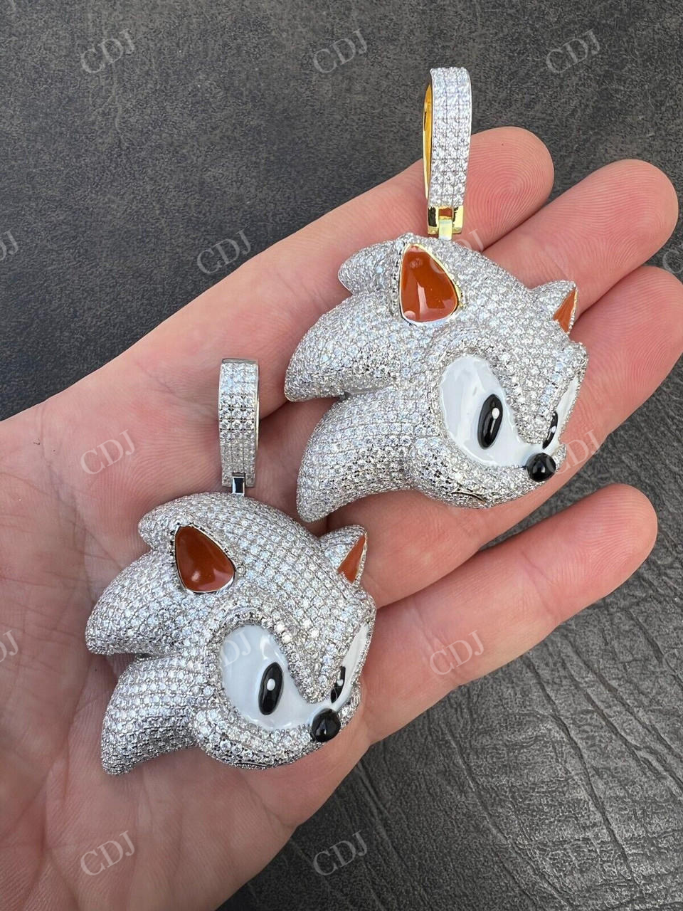 Large Sonic The Hedgehog Pendant  customdiamjewel   