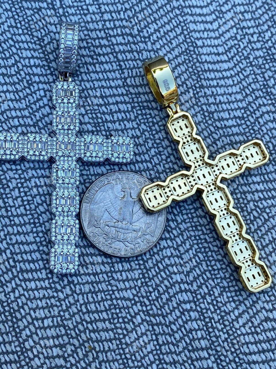 Baguette Diamond Cross Pendant  customdiamjewel   