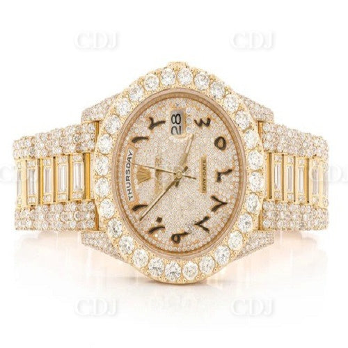 27.00 CTW Customized Gold Pelted Rolex Luxury Diamond Wrist Watch  customdiamjewel   