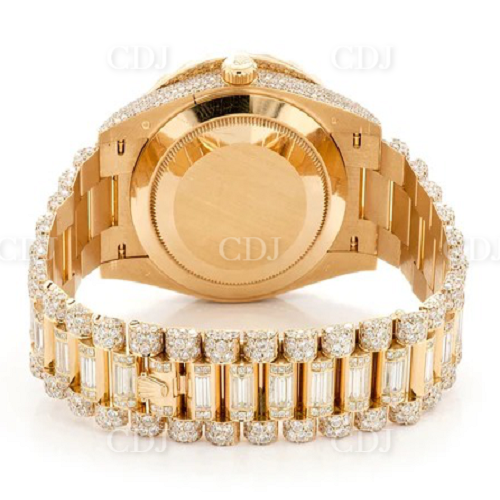 27.00 CTW Customized Gold Pelted Rolex Luxury Diamond Wrist Watch  customdiamjewel   