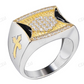 Mens Bling Two Tone Iced Out Hip Hop Ring  customdiamjewel   