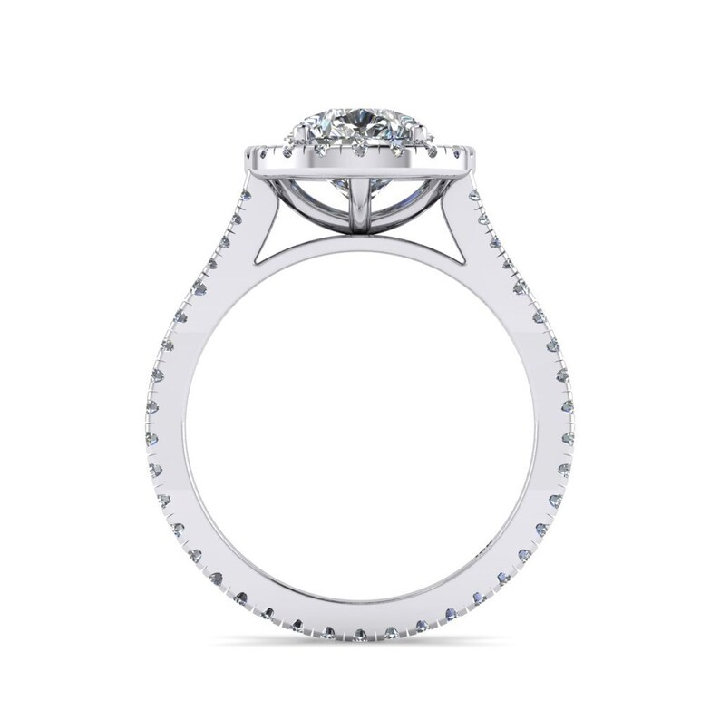 Pear Cut Halo Eternity Engagement Ring  customdiamjewel   