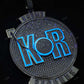 Fully Iced out KOR Letter Round Hip Hop Pendant hip hop jewelry customdiamjewel   