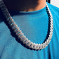 3 Row Diamond 925 Silver Cuban Chain hip hop jewelry CustomDiamJewel   