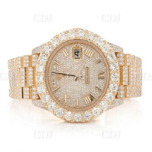 Rolex Day-Date 40 MM Diamond Dial Stainless Steel Luxury Wrist Watch (22.23CTW)  customdiamjewel   