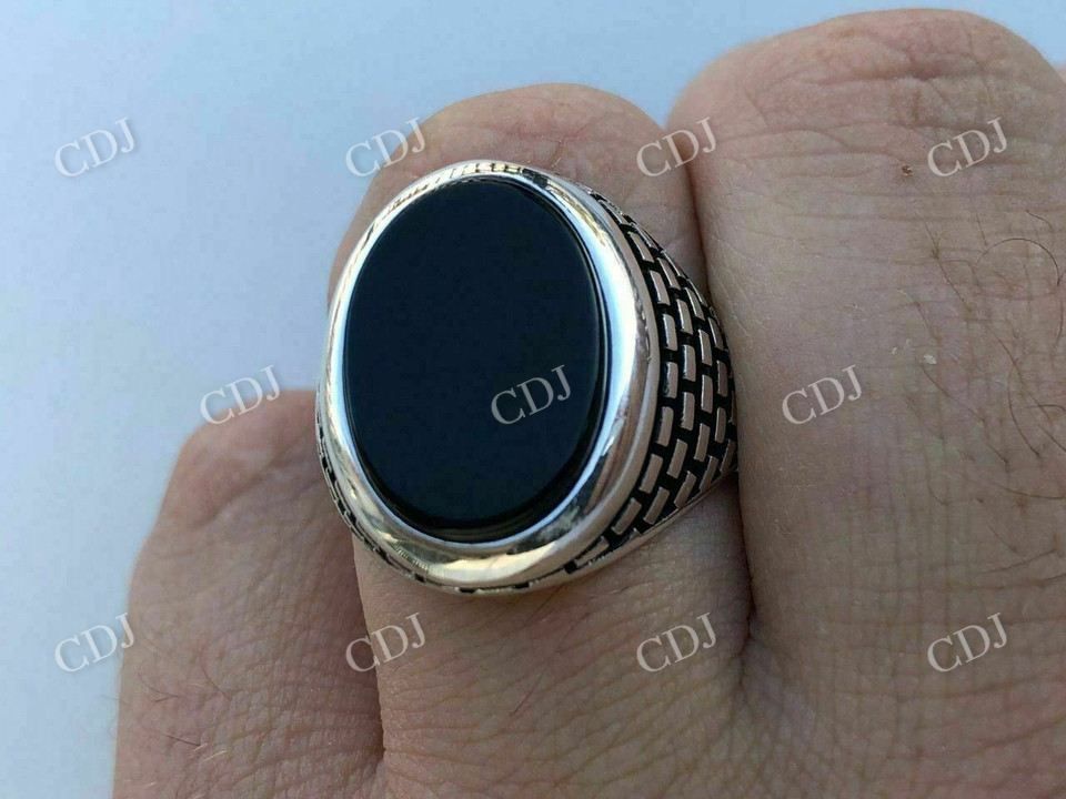 Black Onyx Moissanite Hip Hop Ring  customdiamjewel   