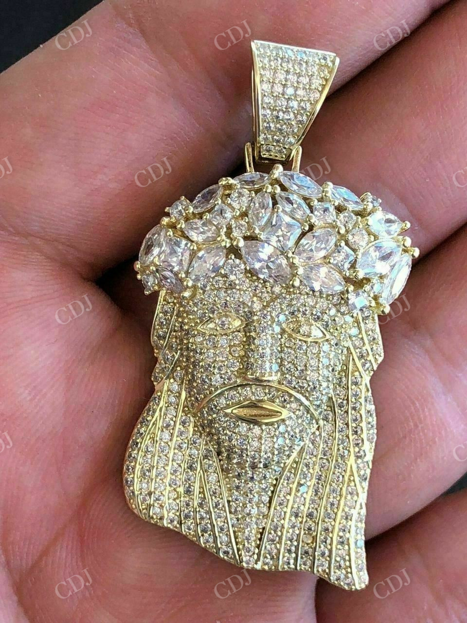 Jesus Piece Pendant FULLY ICED Diamond  customdiamjewel   