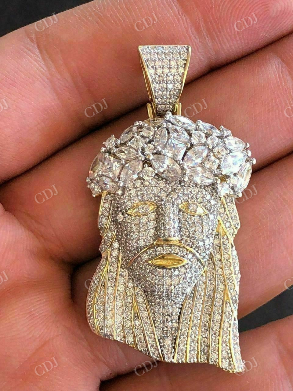 Jesus Piece Pendant FULLY ICED Diamond  customdiamjewel   