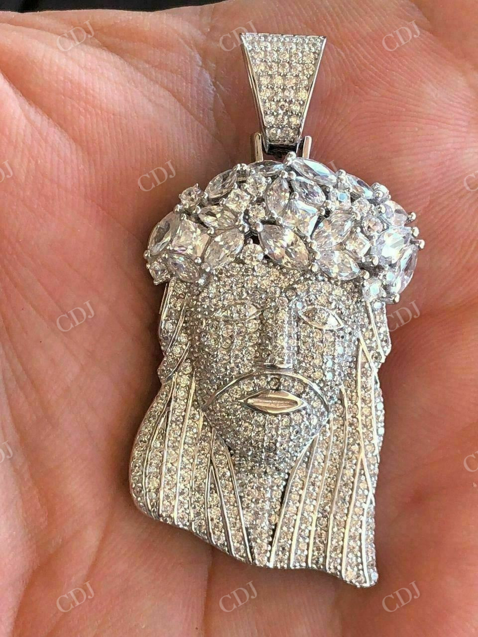 Jesus Piece Pendant FULLY ICED Diamond  customdiamjewel   