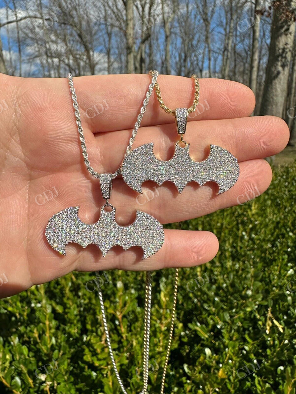 Iced Batman Superhero Pendant  customdiamjewel   