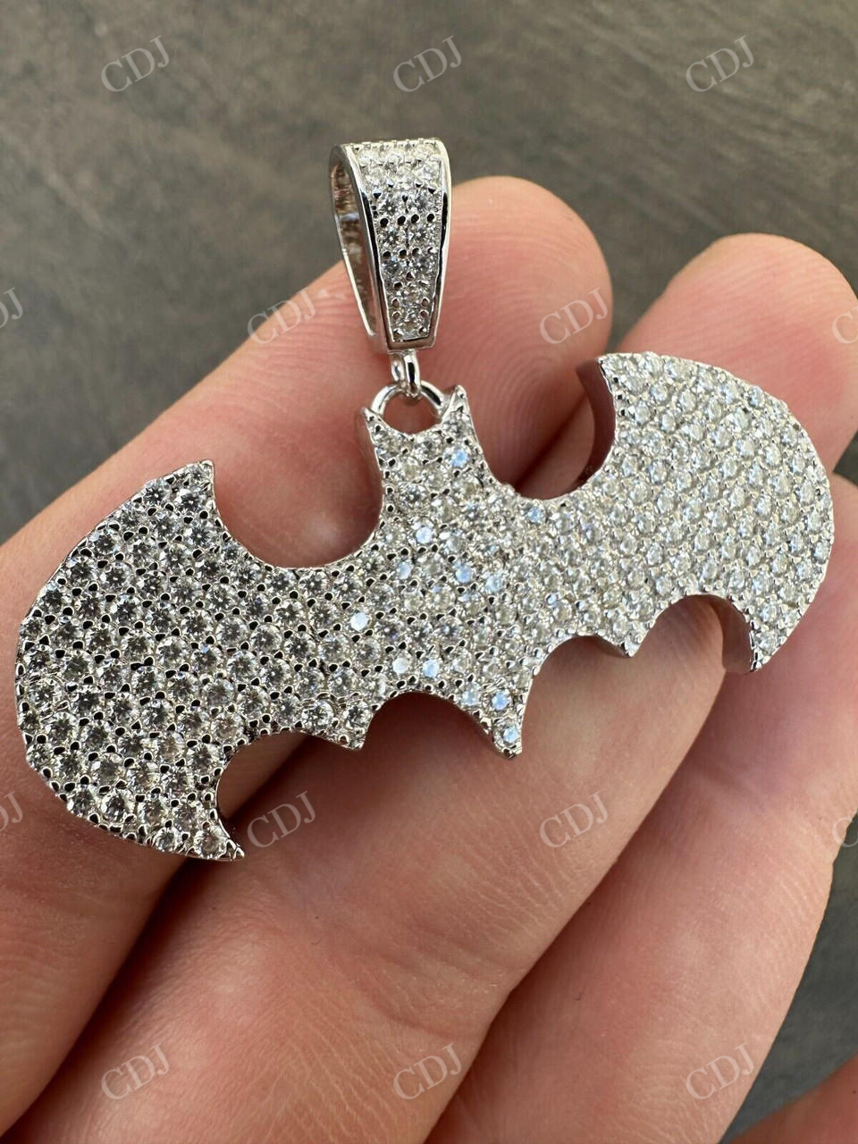 Iced Batman Superhero Pendant  customdiamjewel   