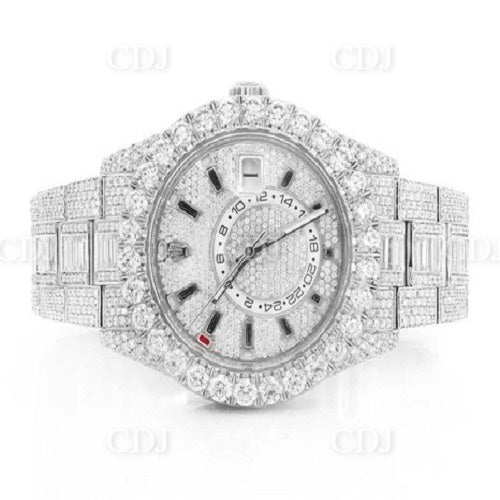 New Luxury design White Gold Pelted Rolex Diamond Watch (28.00CTW)  customdiamjewel   