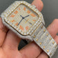 Real Diamond Fully Ice Out Stainless Steel Bust Down Cartier Wrist Watch (24 To 28 CTW)  customdiamjewel   