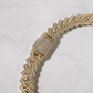 Baguette Diamond Yellow Gold Plated Cuban Chain  customdiamjewel   