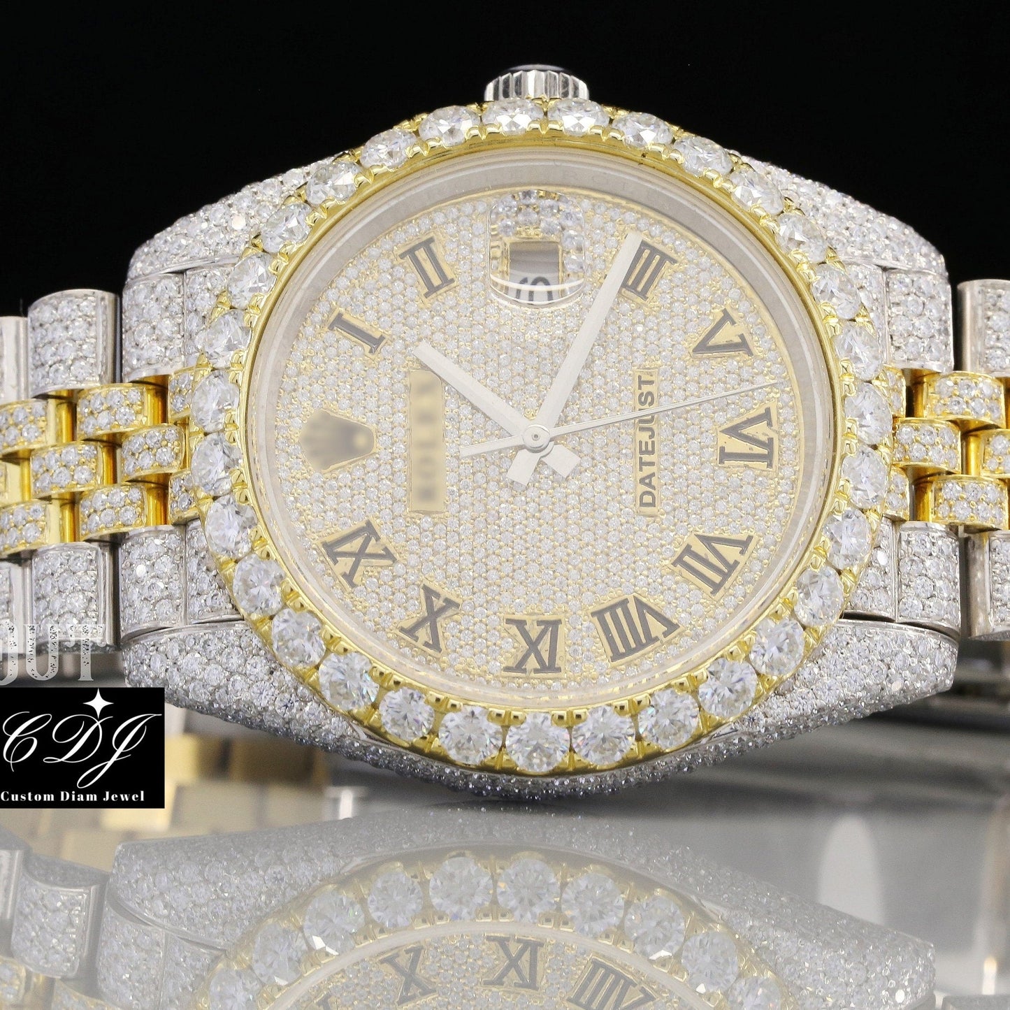 Rolex Iced Out Natural Diamond Watch Fully Diamond Wrist Watches For Men Wholesale Manufacture  customdiamjewel   