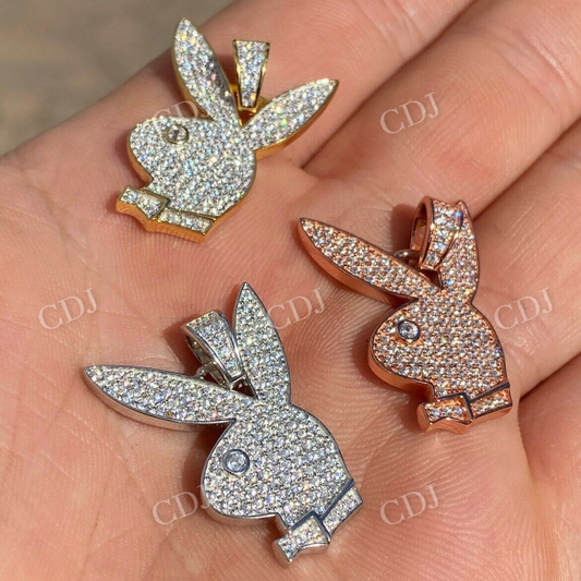 Hip Hop Playboy Bunny Diamond Pendant For Women  customdiamjewel   