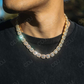 Rose Gold Round Halo Diamond Hip Hop Tennis Chain  customdiamjewel   