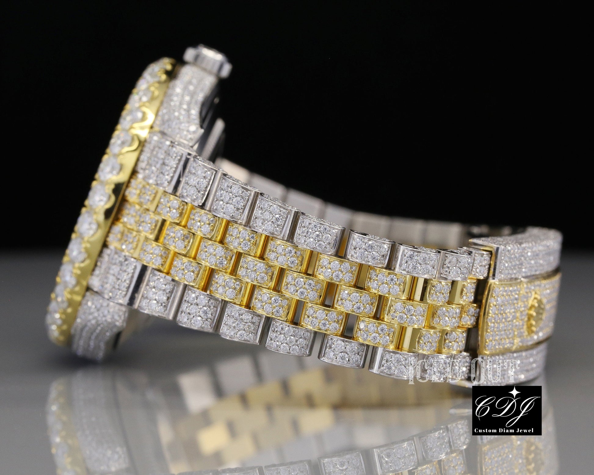 Rolex Iced Out Natural Diamond Watch Fully Diamond Wrist Watches For Men Wholesale Manufacture  customdiamjewel   