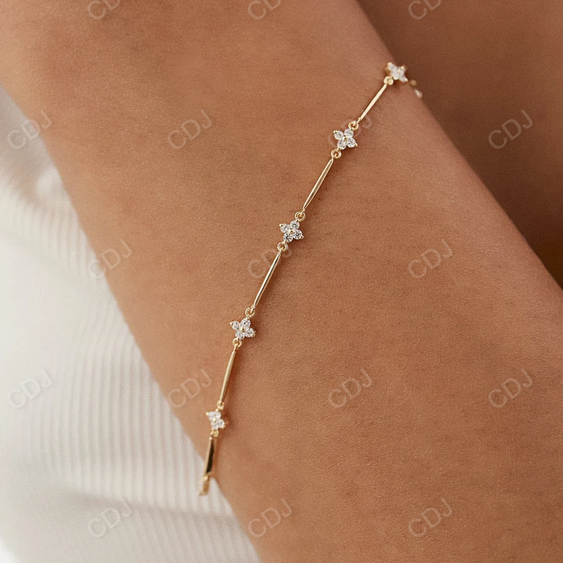 0.57CTW Moissanite Cluster Diamond Bracelet  customdiamjewel   