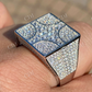 Square Shaped Iced Out Hip Hop Ring  customdiamjewel   